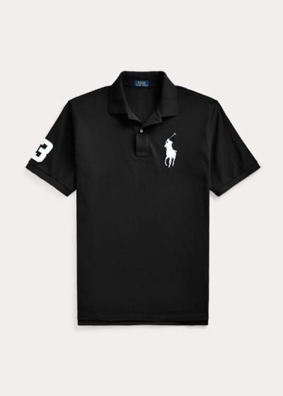 Camisa Polo Polo Ralph Lauren Hombre Negros - Big Pony Mesh - QGCLF0419